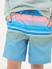 FatFace Blue Pattern Swim Shorts - Image 2 of 4