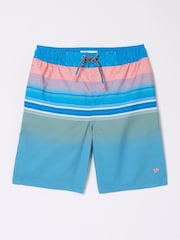 FatFace Blue Pattern Swim Shorts - Image 4 of 4