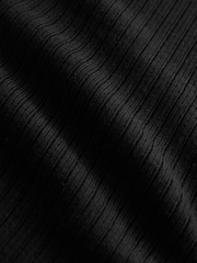 Black High Roll Neck Rib Knitted Jumper with Wool - Image 8 of 8