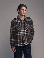 Grey Check Quilted Shacket Overshirt - Image 1 of 12
