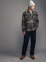 Grey Check Quilted Shacket Overshirt - Image 3 of 12