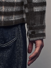 Grey Check Quilted Shacket Overshirt - Image 5 of 12