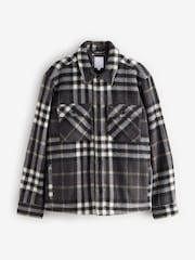 Grey Check Quilted Shacket Overshirt - Image 6 of 12