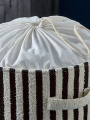 Monochrome Stripe Laundry Bag Basket - Image 2 of 5