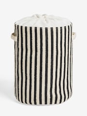 Monochrome Stripe Laundry Bag Basket - Image 3 of 5