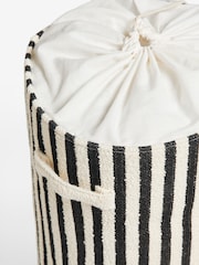 Monochrome Stripe Laundry Bag Basket - Image 5 of 5