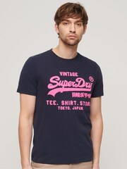 Superdry Blue 100% Cotton Vintage Logo T-Shirt - Image 1 of 6