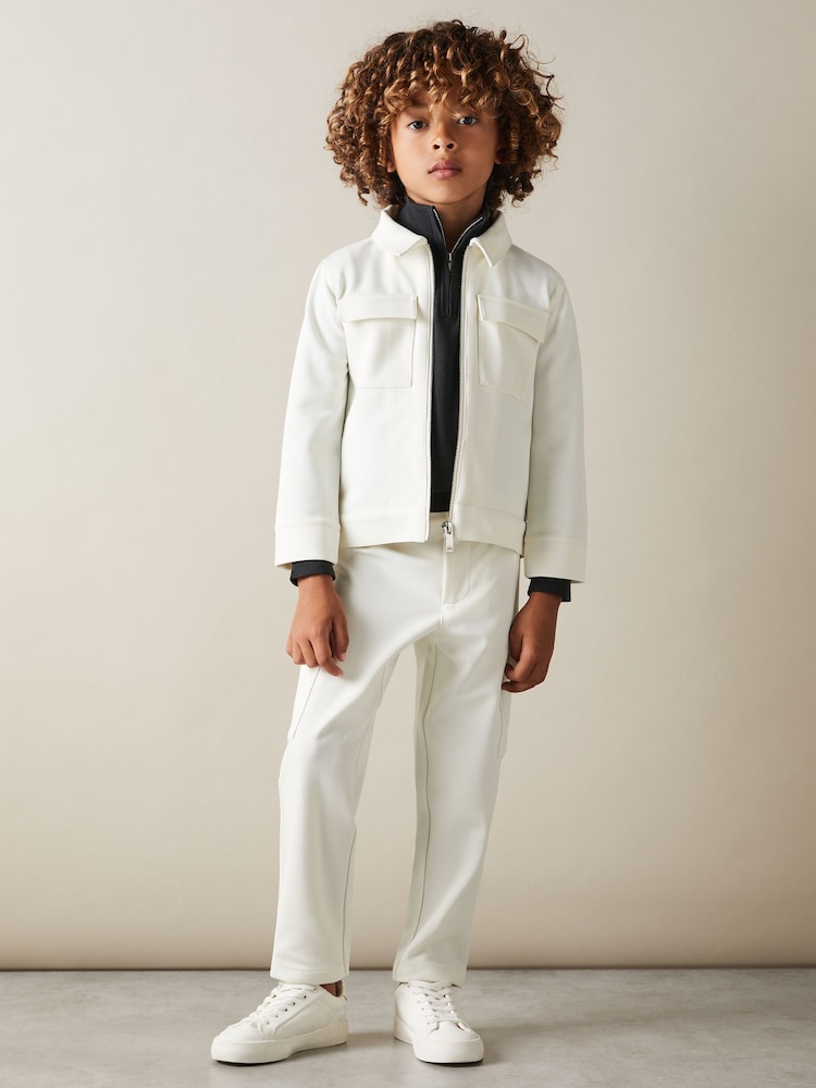 Off White - سترة تويل بسحّاب أمامي Ventura من Reiss - صورة 1 من 3 Off White - سترة تويل بسحّاب أمامي Ventura من Reiss - صورة 1 من 3
