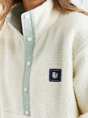 Harper & Lewis Cream Hawthorn Popper Neck Sherpa Fleece - Image 3 of 7