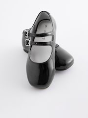 Black Patent Double Strap Shoes - Image 2 of 5