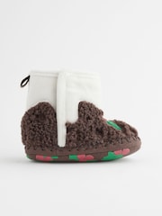 Brown Christmas Pudding Baby Slipper Boots (0-2mths) - Image 2 of 6