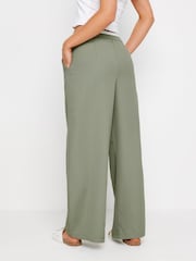 PixieGirl Petite Green Contrast Waist Wide Leg Trousers - Image 3 of 5