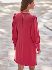 Sosandar Red Ring Detail Shift Dress - Image 4 of 5