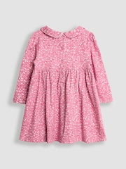 JoJo Maman Bébé Pink Ditsy Floral Smocked Peter Pan Dress - Image 3 of 4