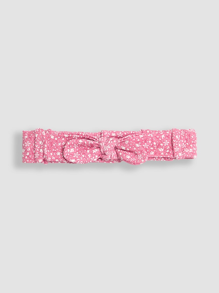 JoJo Maman Bébé Pink Ditsy Floral Smocked Peter Pan Dress - Image 4 of 4