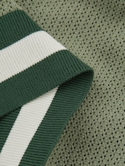 Reiss Sage Green Quinn Reiss | Ché Knitted Half-Button Polo Shirt - Image 5 of 5