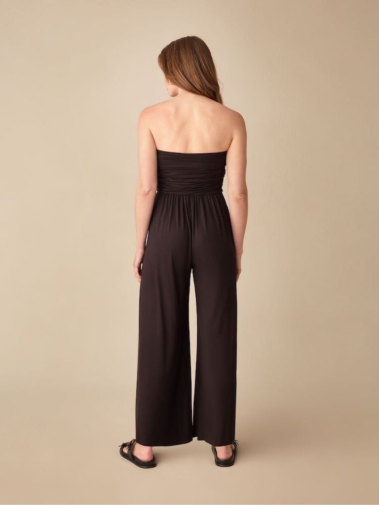 Ro&Zo Black Petite Jersey Bandeau Jumpsuit - Image 2 of 4