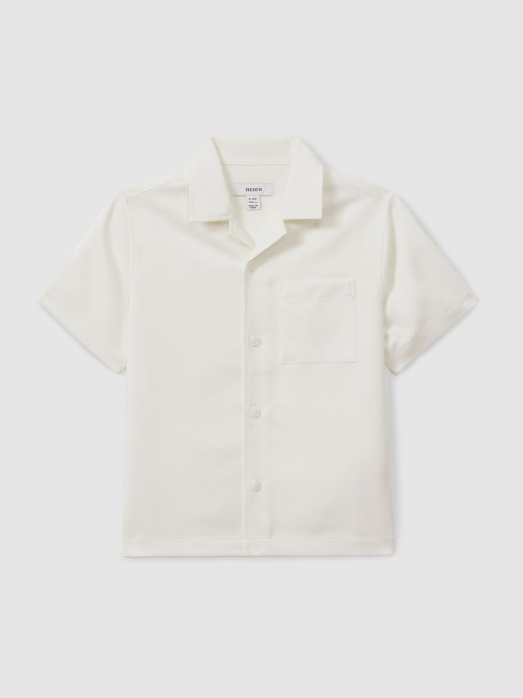 Off White - Reiss Japane Twill Cuban Collar Shirt - Image 2 of 4