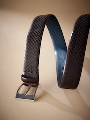 Dark Brown Geometric Signature Laser Engraved Belt - Image 3 of 4
