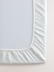 2 Pack White Baby 100% Cotton Muslin Fitted Sheets - Image 2 of 4