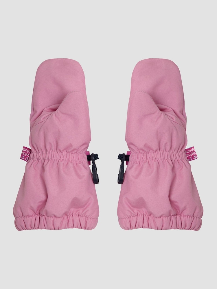 JoJo Maman Bébé Pink Unicorn Waterproof Fleece Lined Mittens - Image 3 of 3