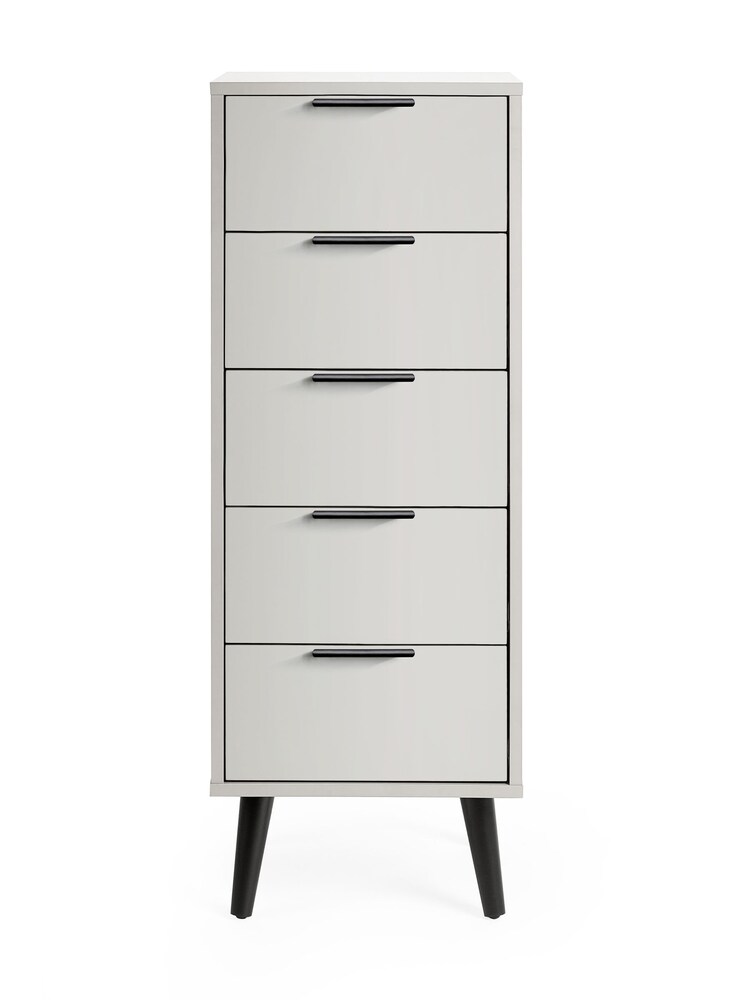 Julian Bowen Grey Alba 5 Drawer Narrow Chest - Image 1 of 4