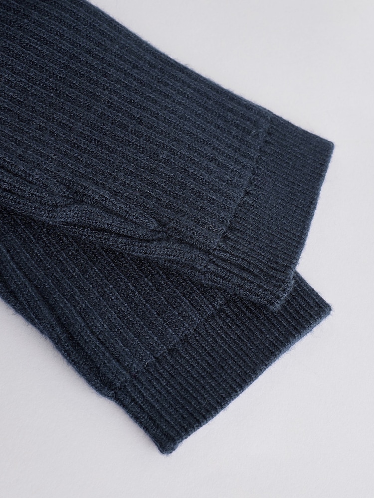 Navy Blue Baby Rib Shawl Knitted Cardigan (0mths-2yrs) - Image 11 of 11