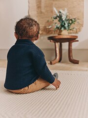 Navy Blue Baby Rib Shawl Knitted Cardigan (0mths-2yrs) - Image 2 of 11