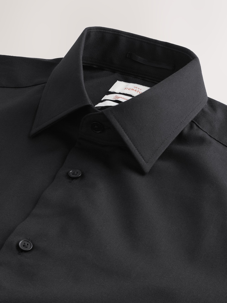 Schwarz - Reguläre Passform - Signature Egytian 100% Egyptian Cotton Shirt - Image 6 of 8