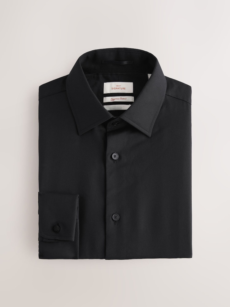 Schwarz - Reguläre Passform - Signature Egytian 100% Egyptian Cotton Shirt - Image 7 of 8