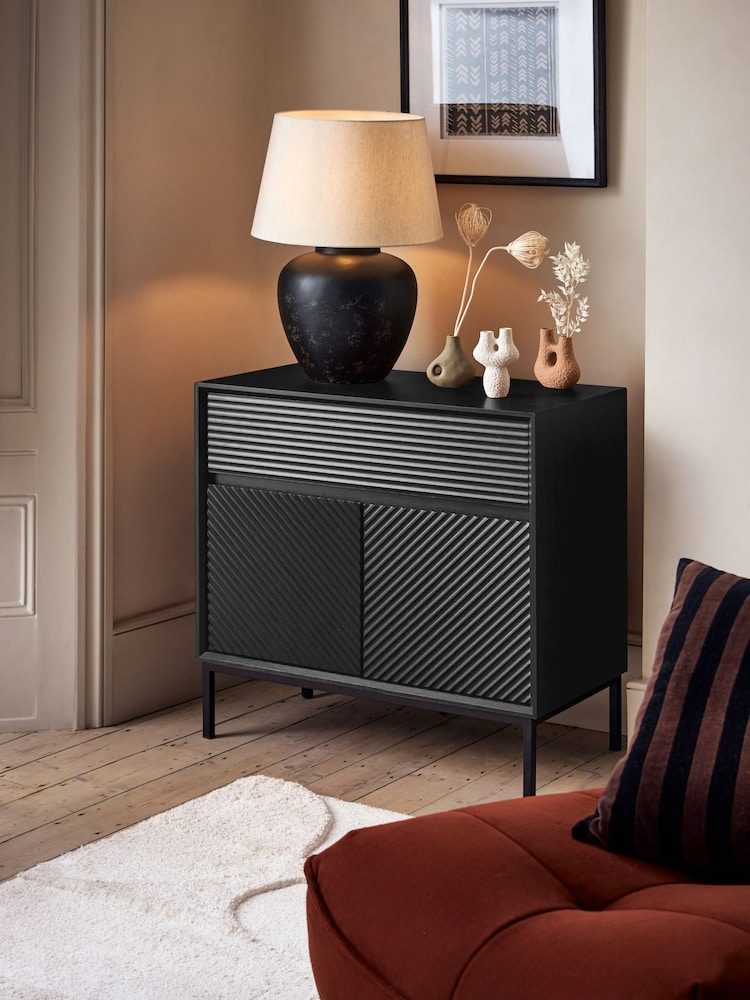 Black Marlow Oak Effect Small Sideboard - Image 1 of 11