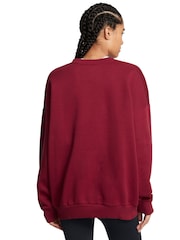 Under Armour Red Oversized Rival Fleece Crew Sweatshirt - Image 2 of 5