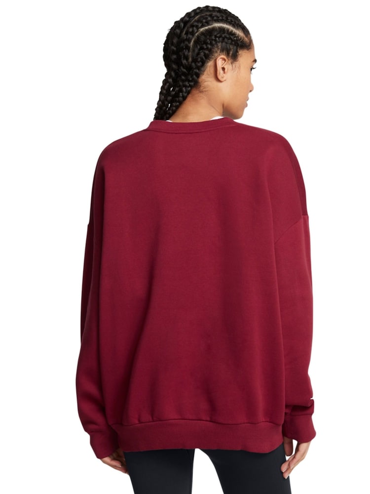 Under Armour Red Oversized Rival Fleece Crew Sweatshirt - Image 2 of 5
