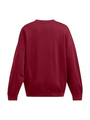 Under Armour Red Oversized Rival Fleece Crew Sweatshirt - Image 5 of 5