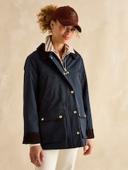 Joules Katherine Navy Blue Waterproof Heritage Coat - Image 5 of 13