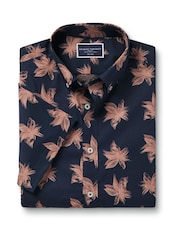 Charles Tyrwhitt Large Classic Fit Non Iron Short Sleeve Floral Print 100% Cotton Shirt - Bild 3 von 5
