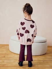 Plum Purple Sweatshirt and Flare Leggings Set (3mths-7yrs) - Image 4 of 8