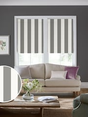 Laura Ashley Steel Grey Lille Stripe Made to Measure Roller Blind - Image 1 of 6