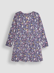 JoJo Maman Bébé Denim Blue Fruit & Mouse Button Front Dress - Image 2 of 3