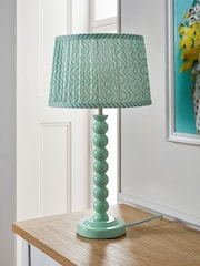 Mint Green Bobbin Table Lamp - Image 1 of 5