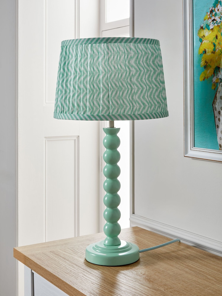 Mint Green Bobbin Table Lamp - Image 1 of 5