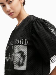 AllSaints Black 100% Cotton Rosekis Tommi T-Shirt - Image 2 of 6