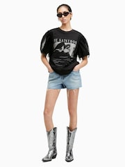 AllSaints Black 100% Cotton Rosekis Tommi T-Shirt - Image 4 of 6
