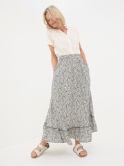 FatFace Lissy Black Inlay Floral Maxi Skirt - Image 1 of 6
