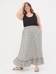 FatFace Lissy Black Inlay Floral Maxi Skirt - Image 5 of 6