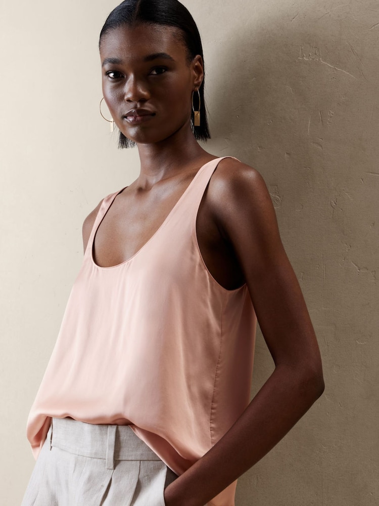 Banana Republic Pink Sublime Silk Tank Top - Image 1 of 4