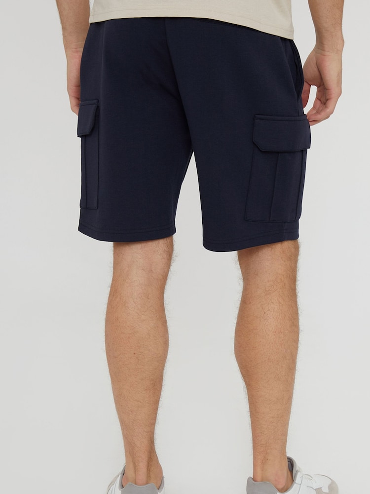 Threadbare Navy Cargo Pocket Sweat Shorts - Image 2 of 4