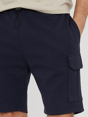 Threadbare Navy Cargo Pocket Sweat Shorts - Image 4 of 4
