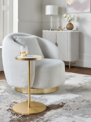 Lipsy Marble and Gold Effect Frame Side Table - Image 1 of 4
