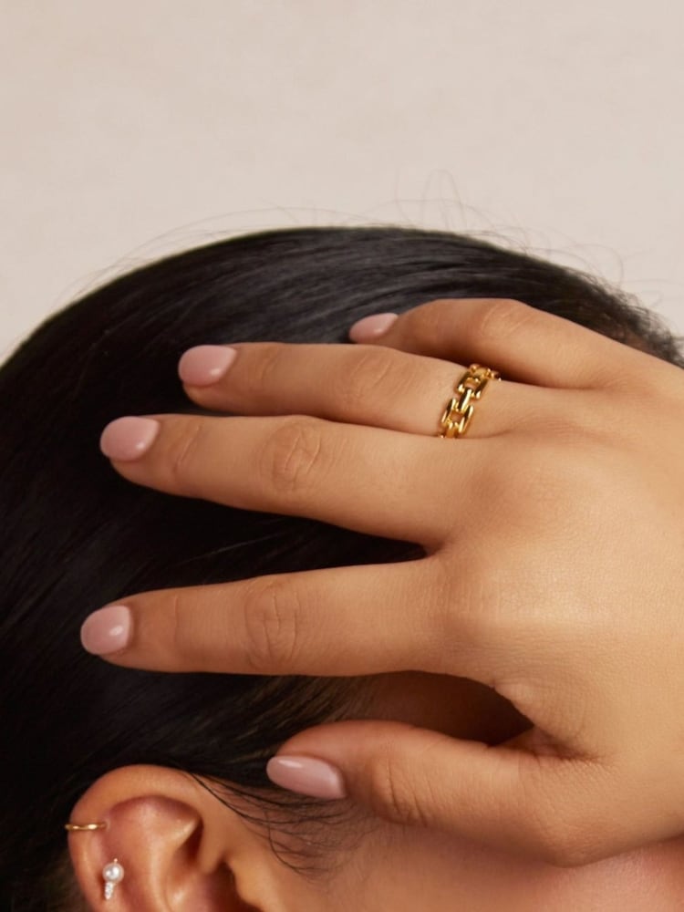 Orelia London 18k Gold Plating Vintage Chain Ring - Image 2 of 3